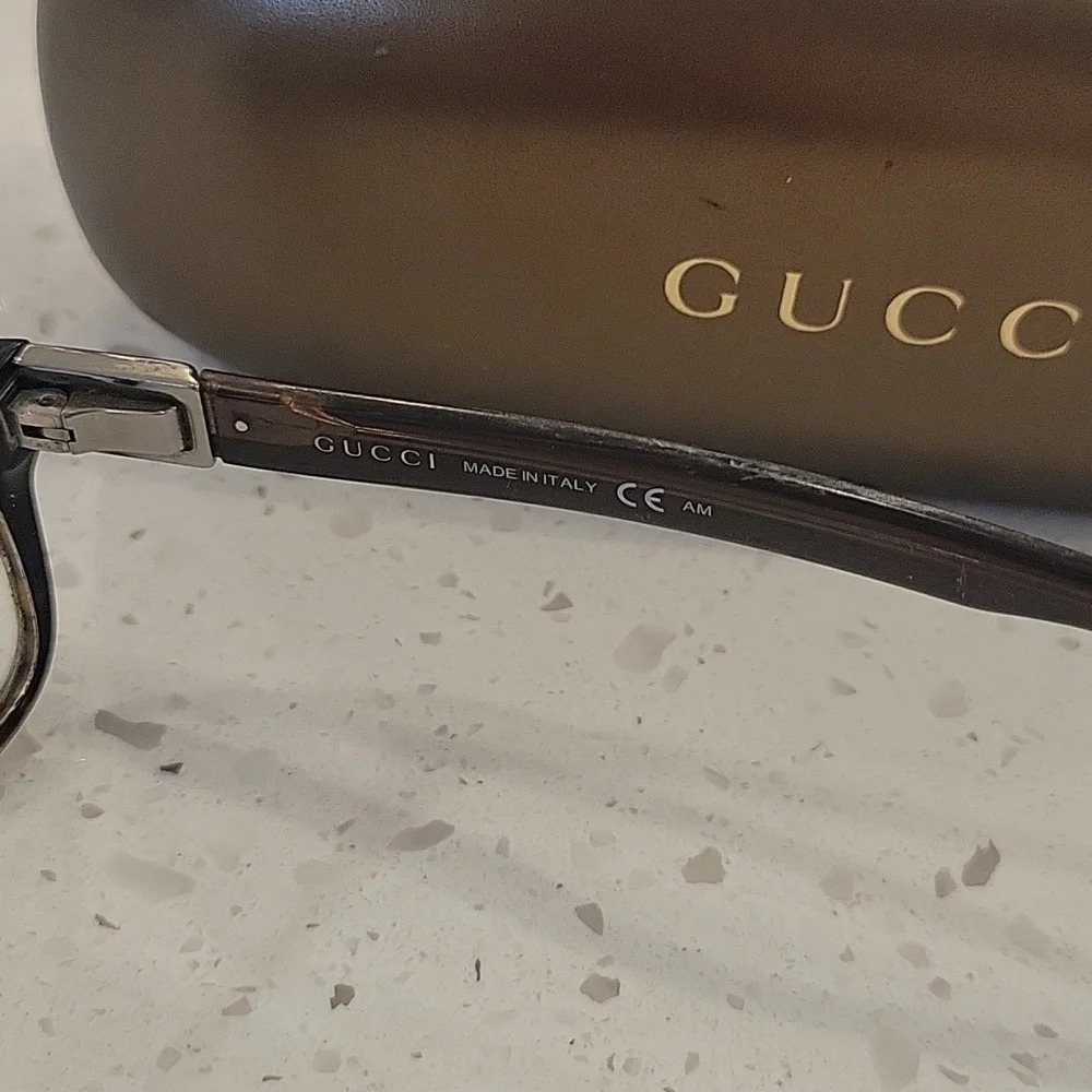 Gucci Tortoise Frame Flex Temples Glasses Italy GG 1634 RT7 140 with Case